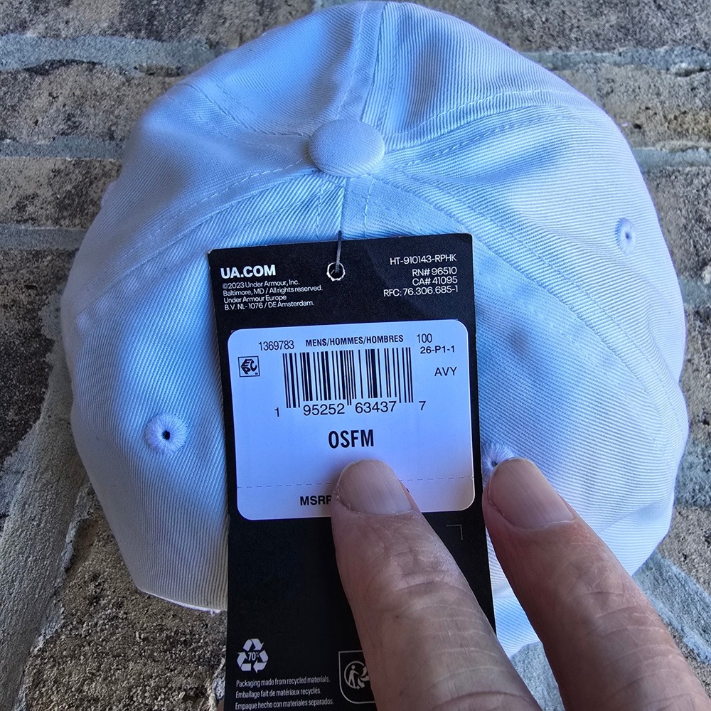 Under Armour Mens Blitzing Adjustable Hat White 1369783 OSFM NWT - Picture 5 of 8
